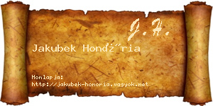 Jakubek Honória névjegykártya